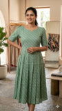 Elegant Pleated Rayon Maxis