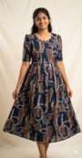 Premium Vatican Fabric
Geometric Print Umbrella Maxi Dress