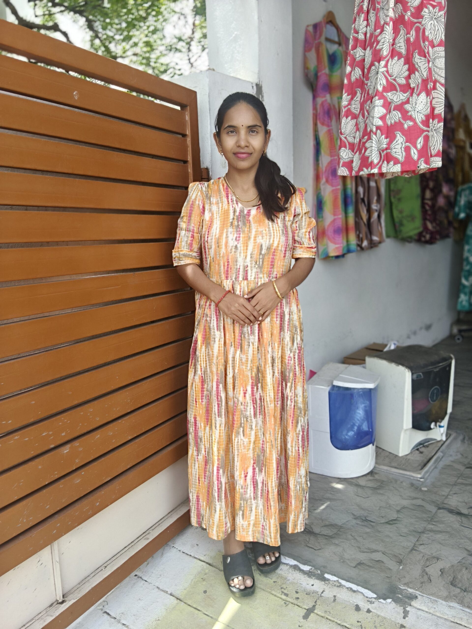 Premium Printed Maxi Dress with Pocket & Back Rope